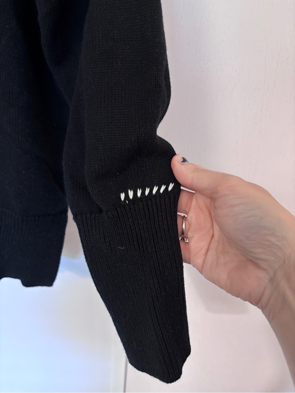 Pistola Colorblock Sweater Oversized Size Small Black Cream Yin Yang Darya Crew - Picture 4 of 12